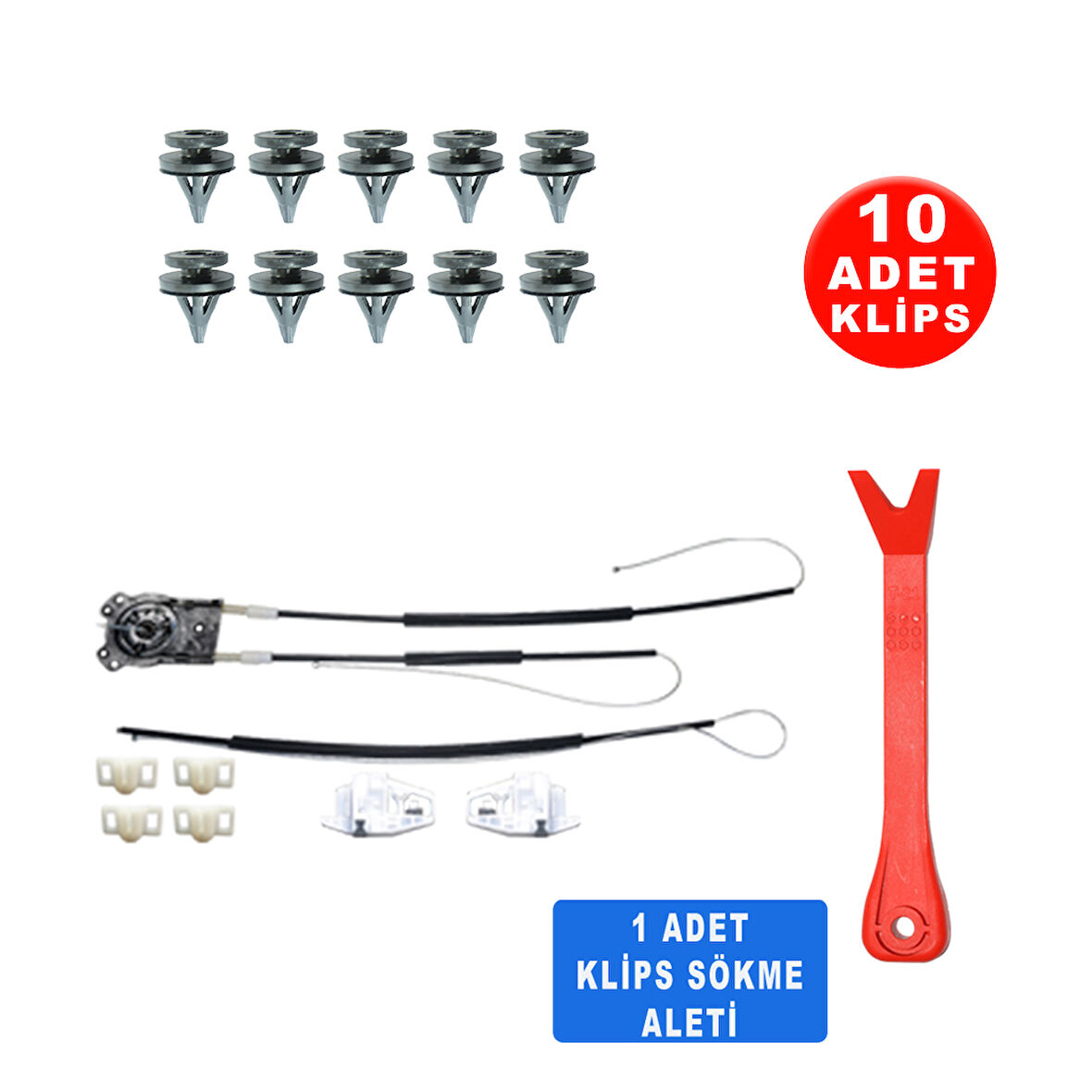 Renault Megane 2 2002-2008 8201010925-8200325135  Sağ Ön Cam Kriko Tamir Seti Sarmalı