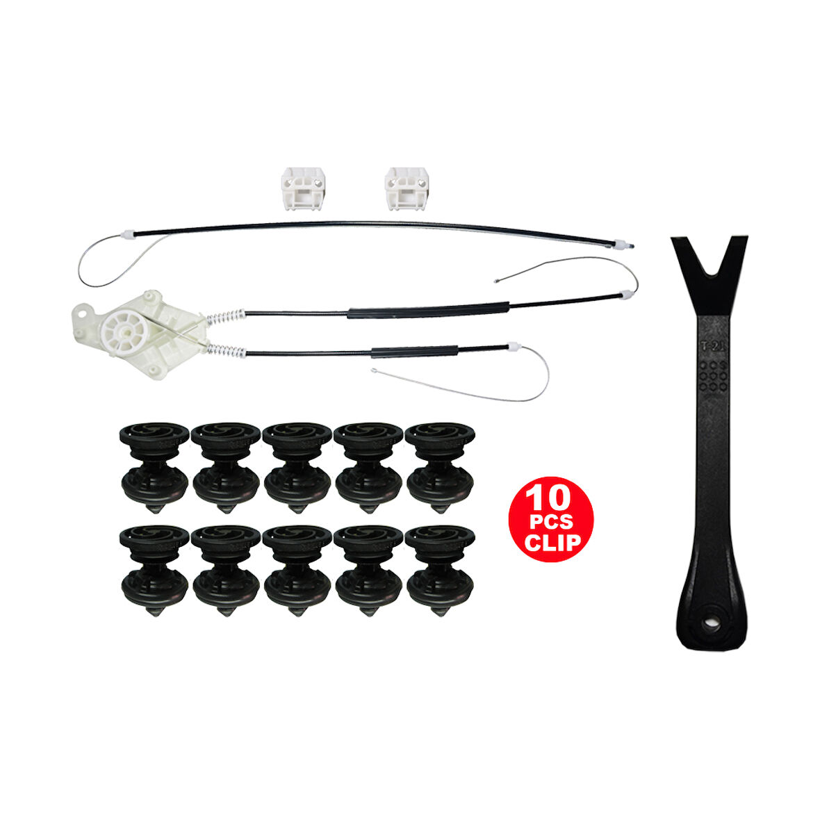 VW T5 2003-2014 Sarmalı  Sol Ön Cam Kriko Tamir Seti (10 Klips)