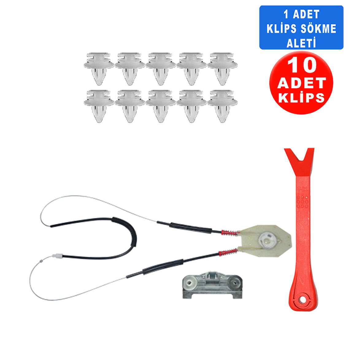 BMW 5 serisi E39 1995-2004 51338159835-36  Sol Arka Cam Kriko Tamir Seti (10 Klips)