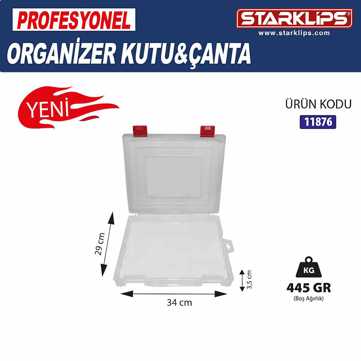 Çanta Plastik Organizer Tek Bölmeli