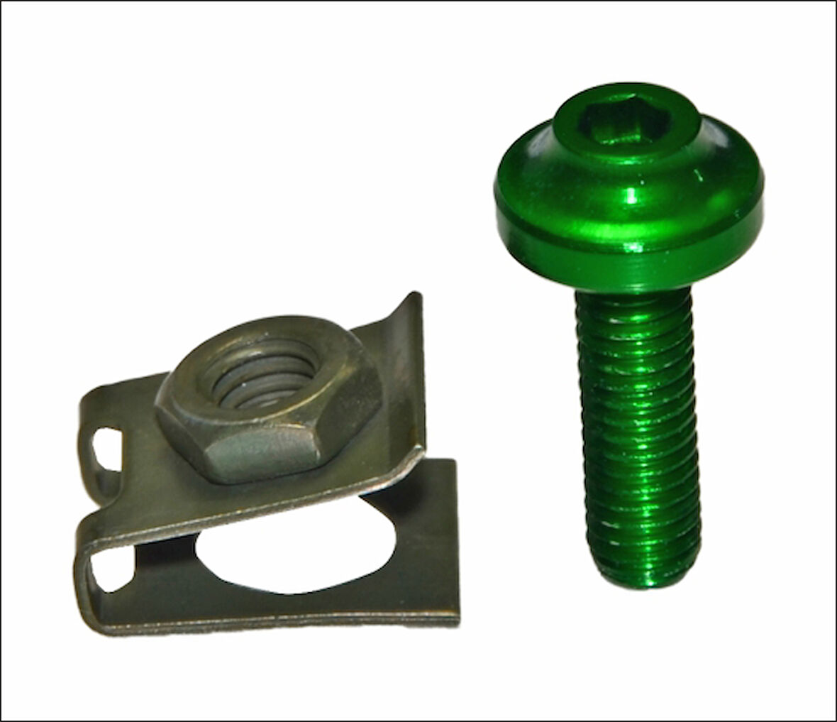 Motorsiklet M6 Aluminyum Grenaj Vida Seti Yeşil