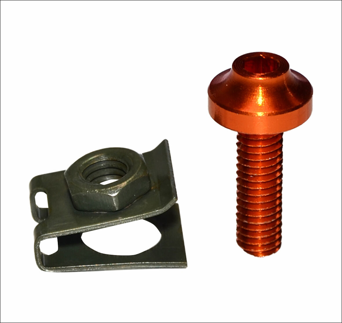 Motorsiklet M6 Aluminyum Grenaj Vida Seti Turuncu