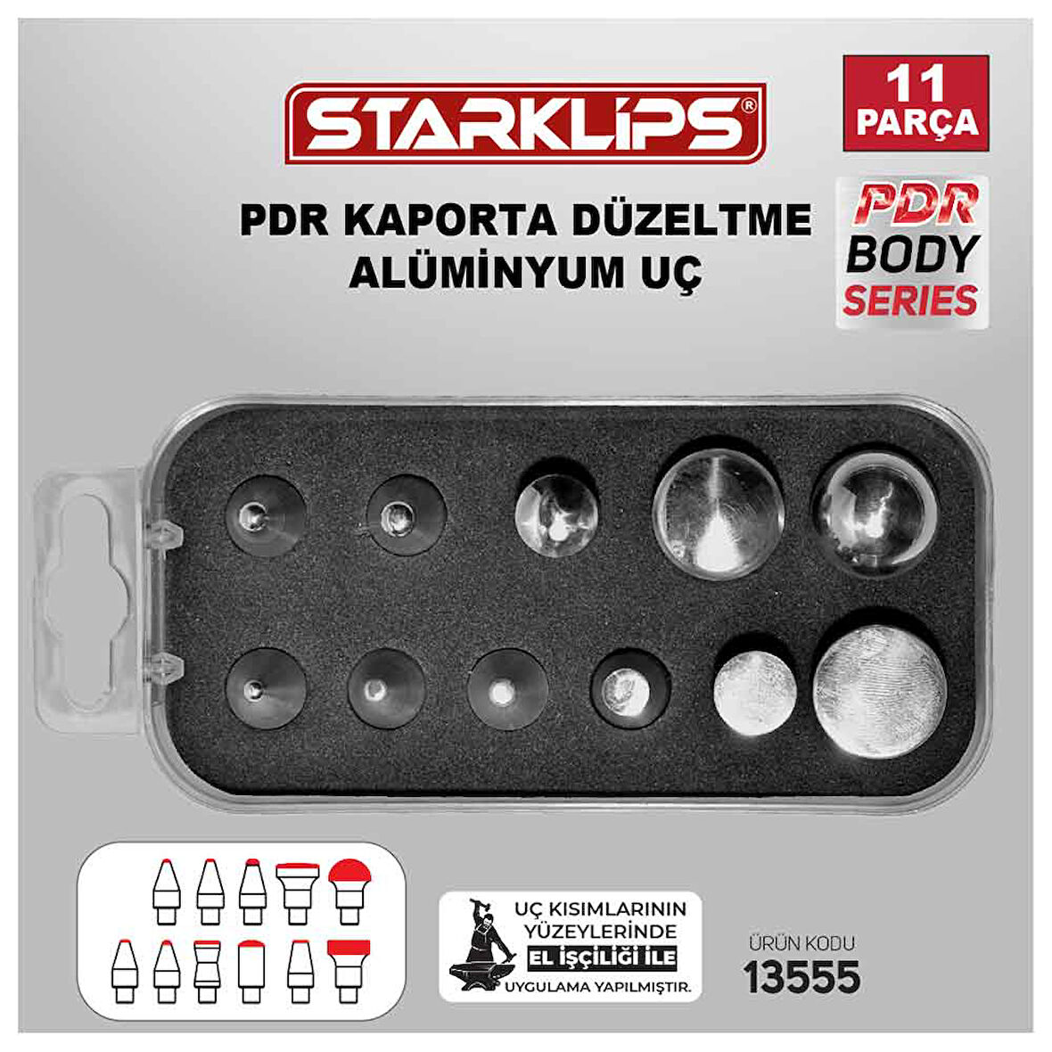 PDR Göçük Set Alüminyum Uç 11 Parça