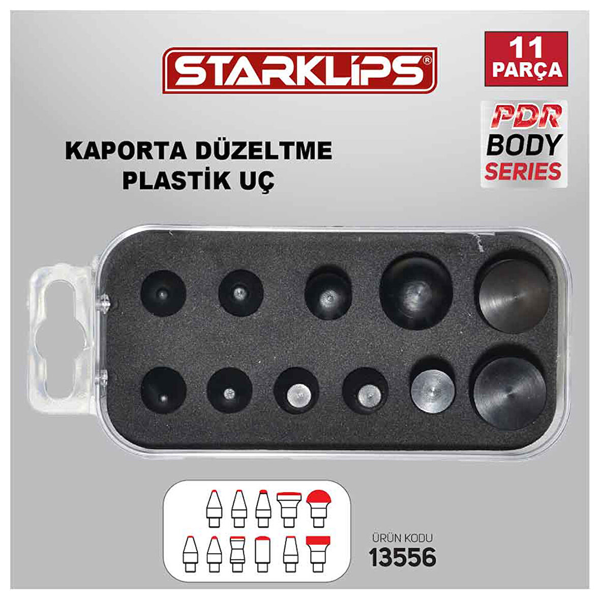 PDR Göçük Set Kutu Plastik Uç 11 Parça