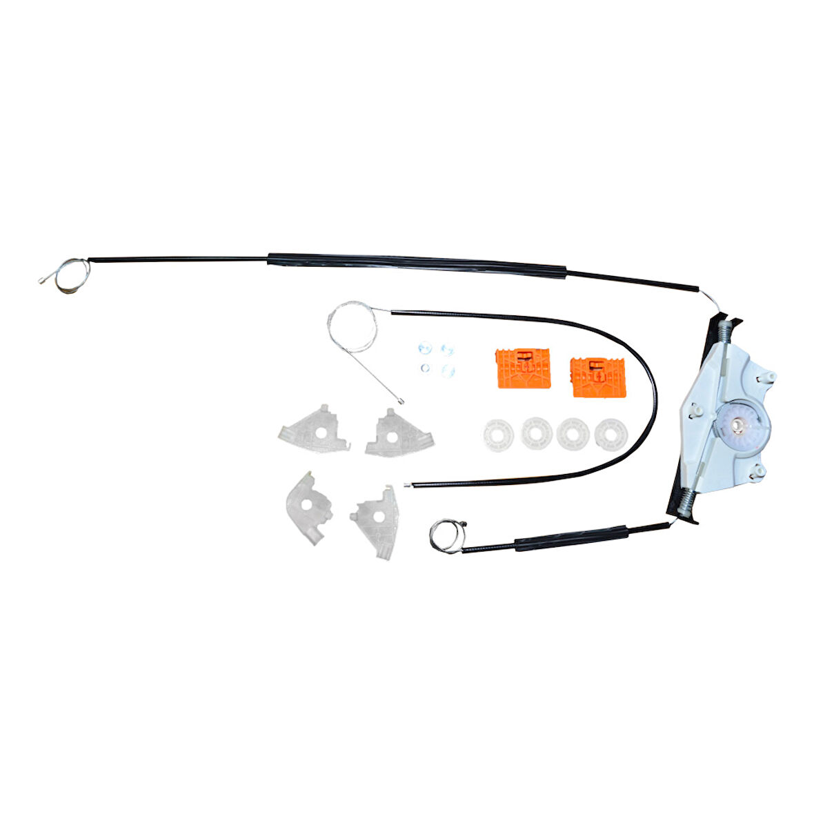 Audi A4 B6-B7 2000-2008 Sağ Ön Cam Kriko Tamir Seti Sarmalı (10Klips + Köşe makara yataklı )