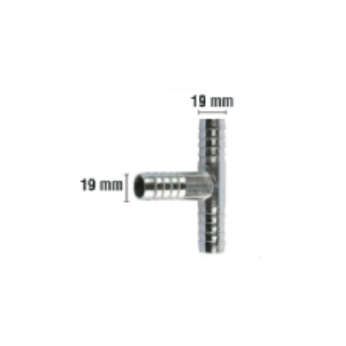 Rakor Metal T tip Hortum İçin 19mm 2 Adet