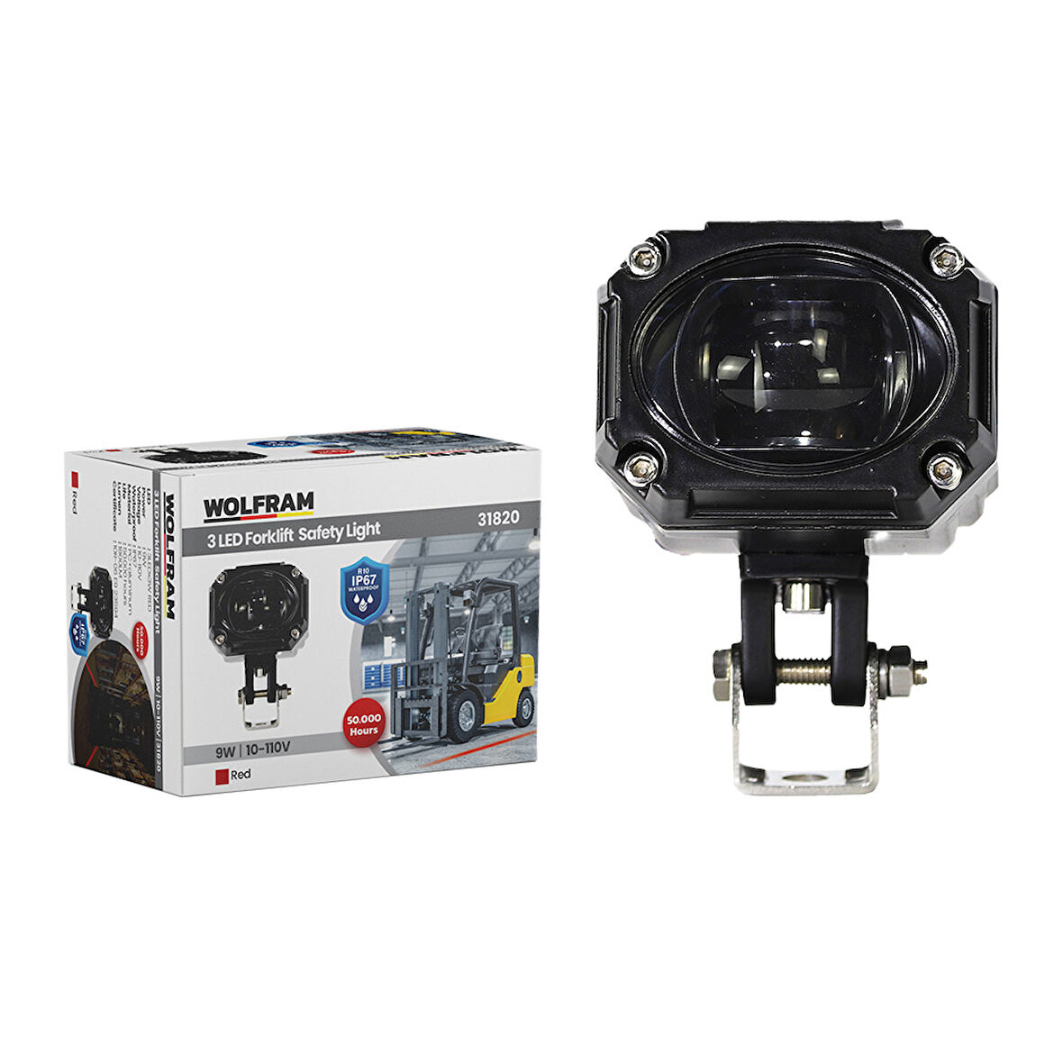 Forklift Lamba Kare 12/68V 9W Kırmızı  E Belgeli Wolfram