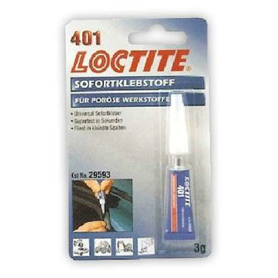 Genel Amaçlı Hızlı Yapıştırıcı İz Bırakmayan 3Gr 401 Loctite 1211229 2 Adet