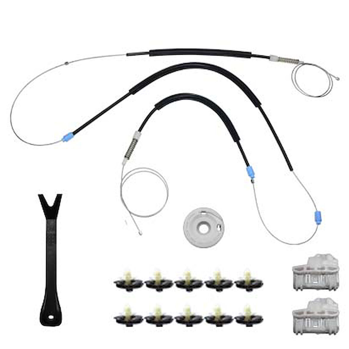 VW Polo Hb 1994-1999 6N4837402A-402D Sağ Ön Cam Kriko Tamir Seti (Klips + Aparatlı)