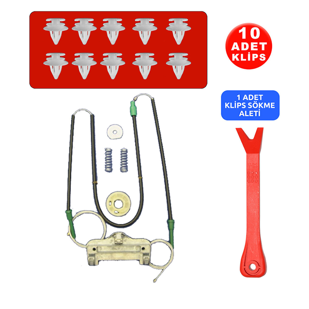 BMW 5 serisi E39 1995-2004 51338159835-36  Sol Sag Arka Cam Kriko Tamir Seti +10 Klips + Klips Sökme