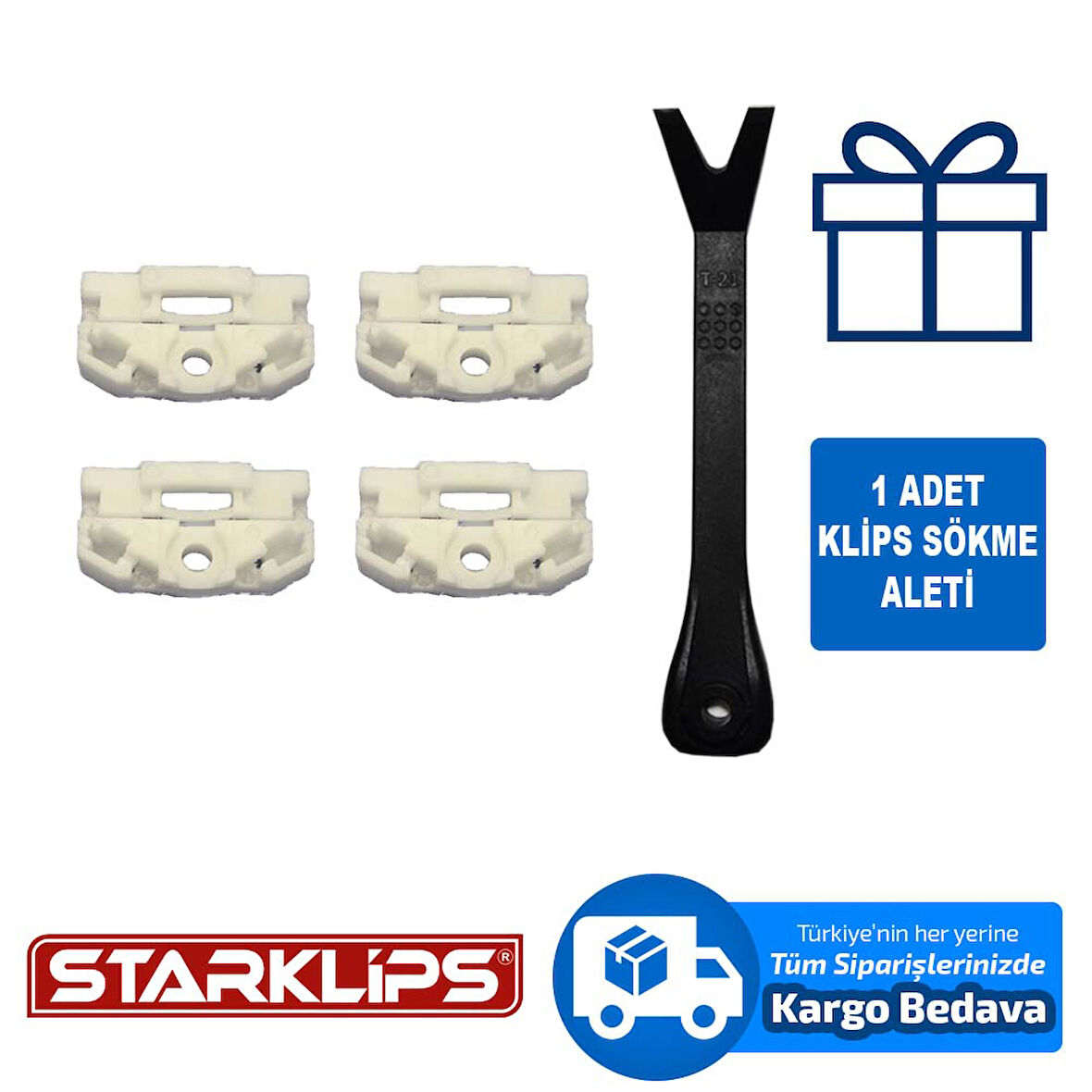 Mercedes E320 Sol ve Sağ Ön Cam Kriko Klipsi Plastik 5 Adet