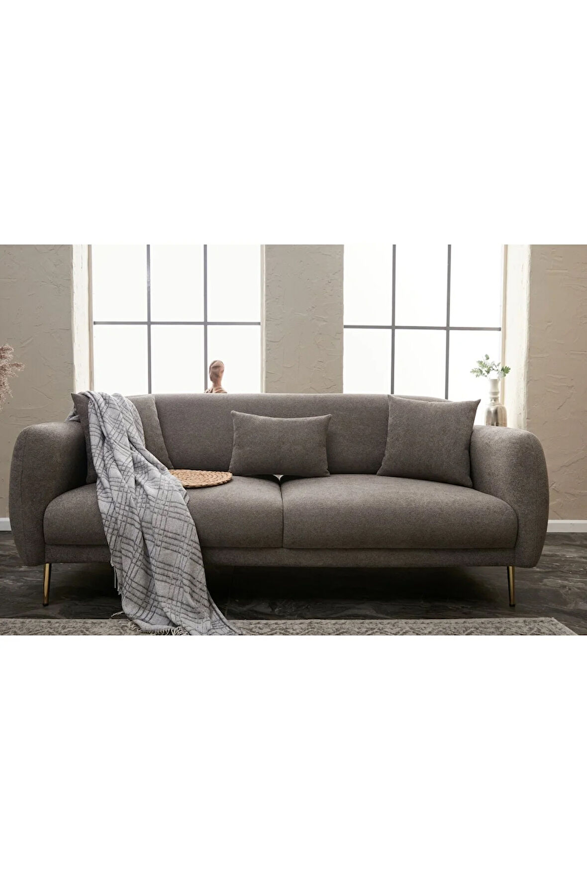 Simena Serisi Yataklı Üçlü Gri