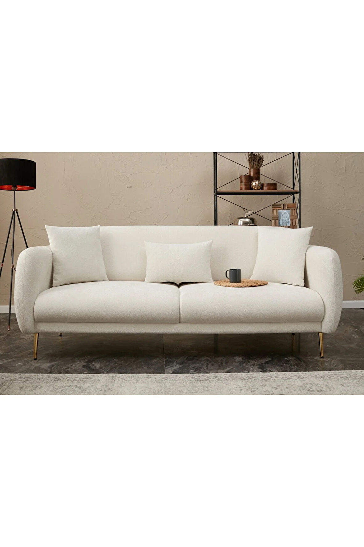 Simena Serisi Yataklı Üçlü Krem