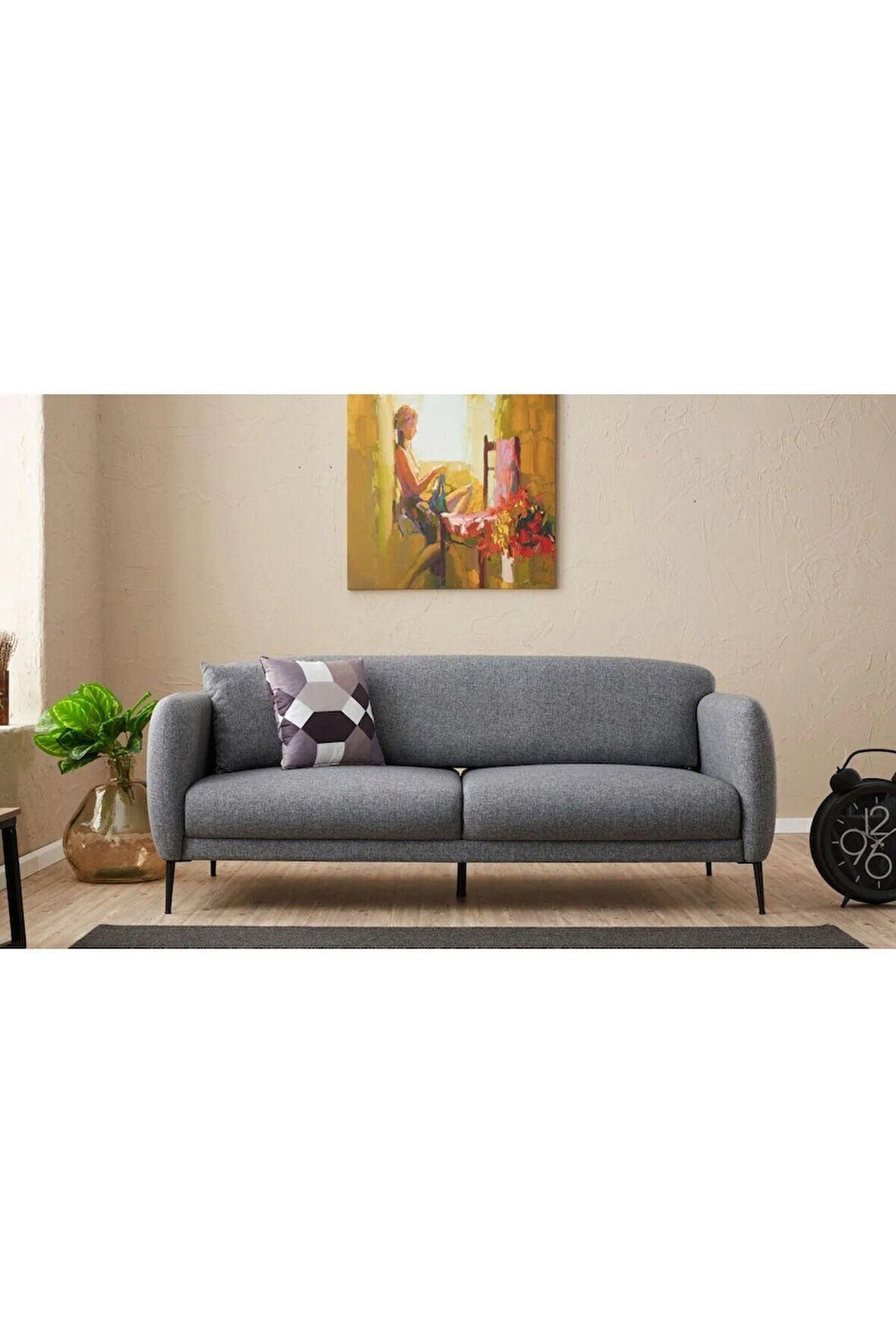 Venüs Yataklı Üçlü Koltuk Gri