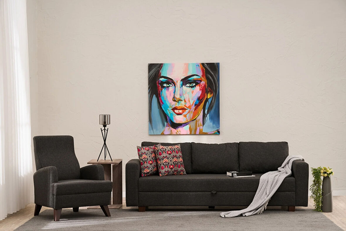 Aly Serisi Yataklı Sandıklı Koltuk Takımı Antrasit