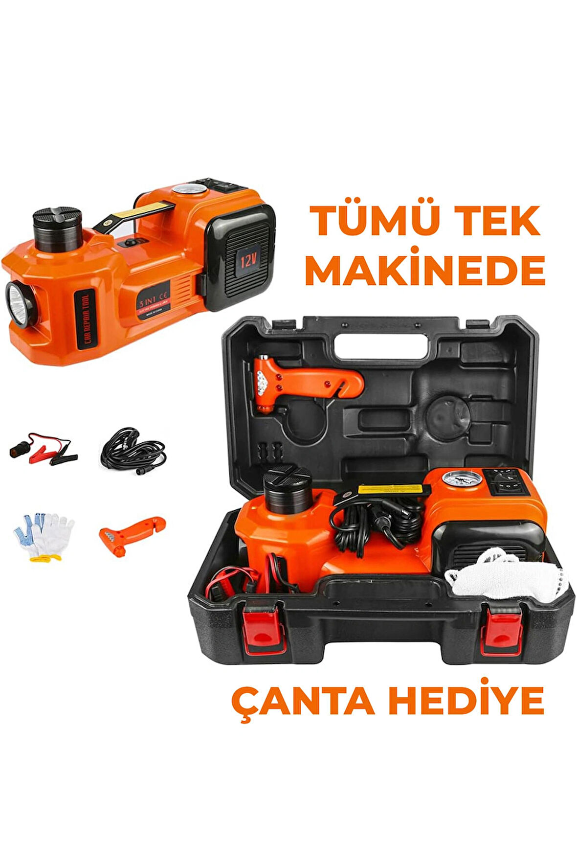 ROBO Elektrikli Hidrolik Kriko Hava Pompası Bijon Anahtarı