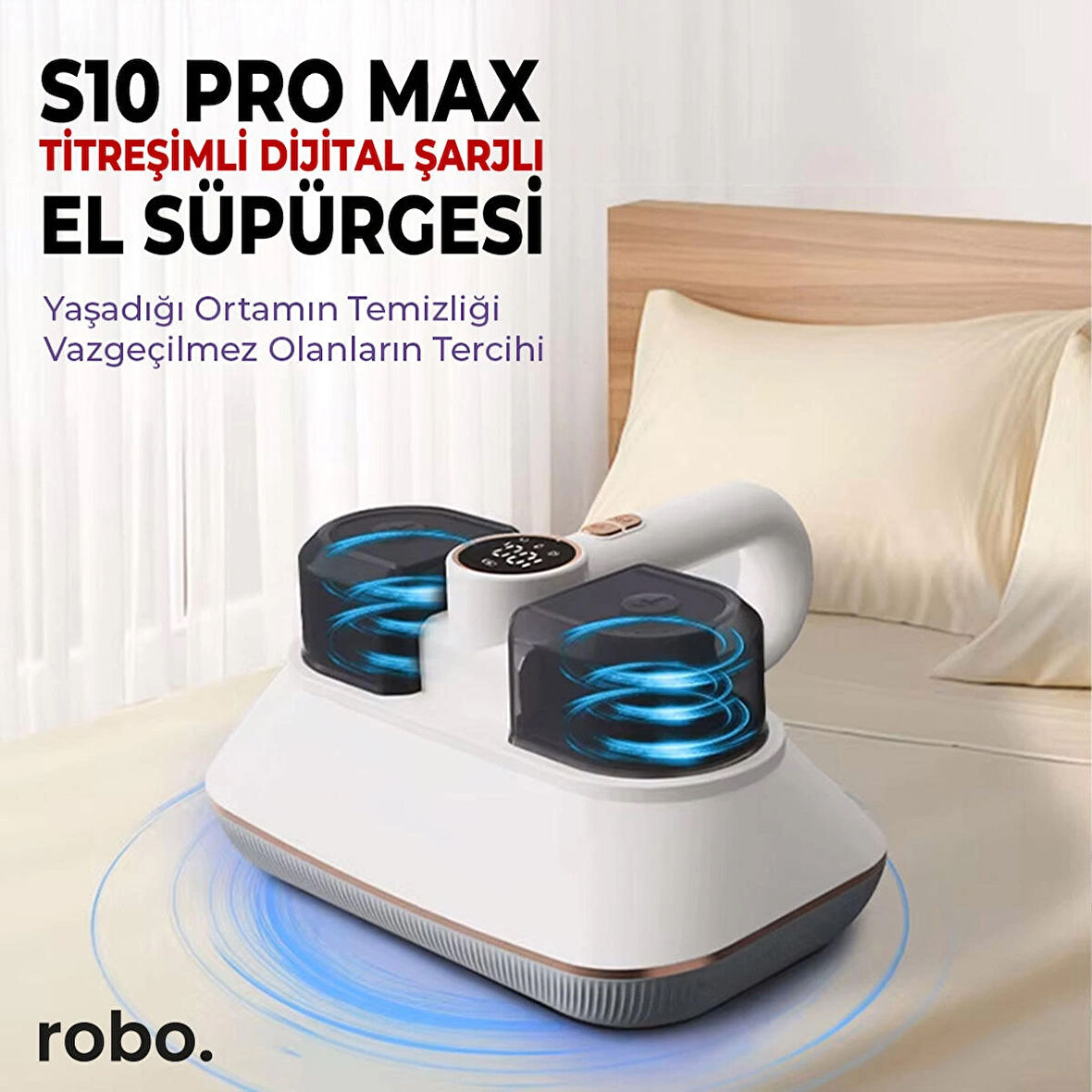 S10 Pro Max Titreşimli Dijital El Süpürgesi