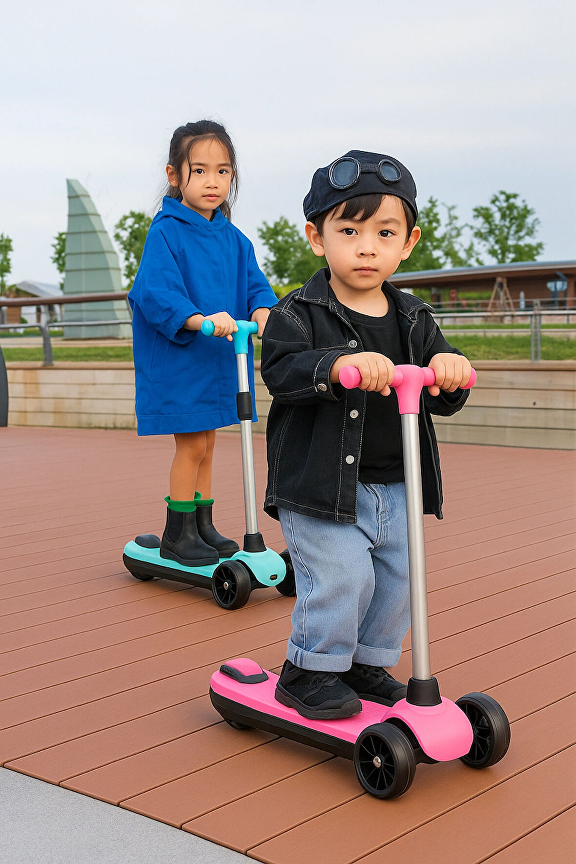 Elektrikli 3 Tekerlekli Çocuk Scooter Pembe