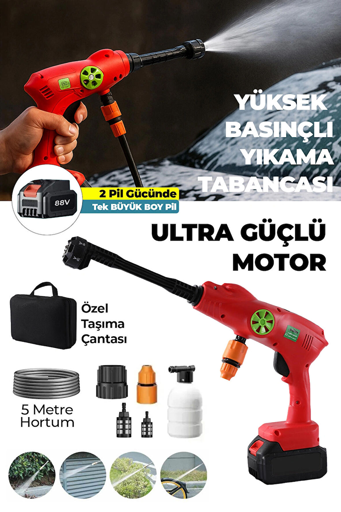 Ultra 1 90 Bar 88W Yüksek Basınçlı Yıkama Makinesi