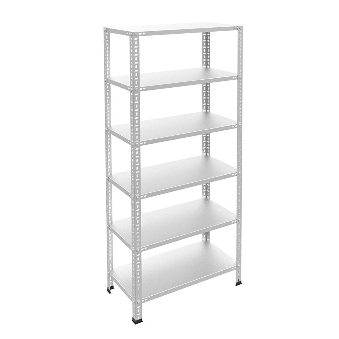 6 Katlı Galvaniz Çelik Raf - Depo, Arşiv, Kiler, Dosya, Market Rafı 43x60 cm-175 cm-0.70 mm