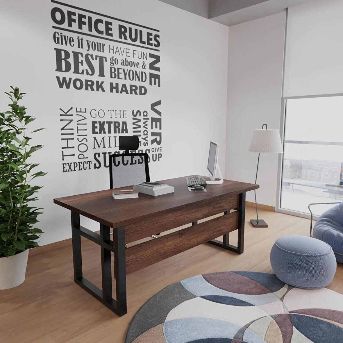 Robin Home Vivaldi A Ofis Çalışma Masası Metal Ayaklı Barok