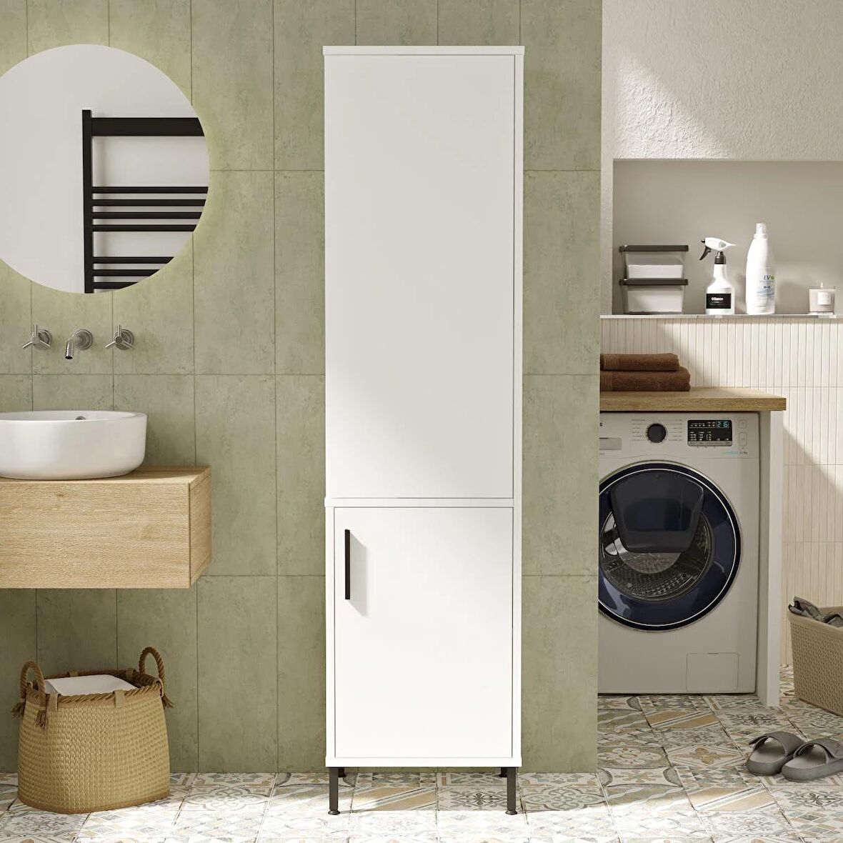 Robin Home Bianca Çok Amaçlı Dolap Banyo Dolabı Beyaz 