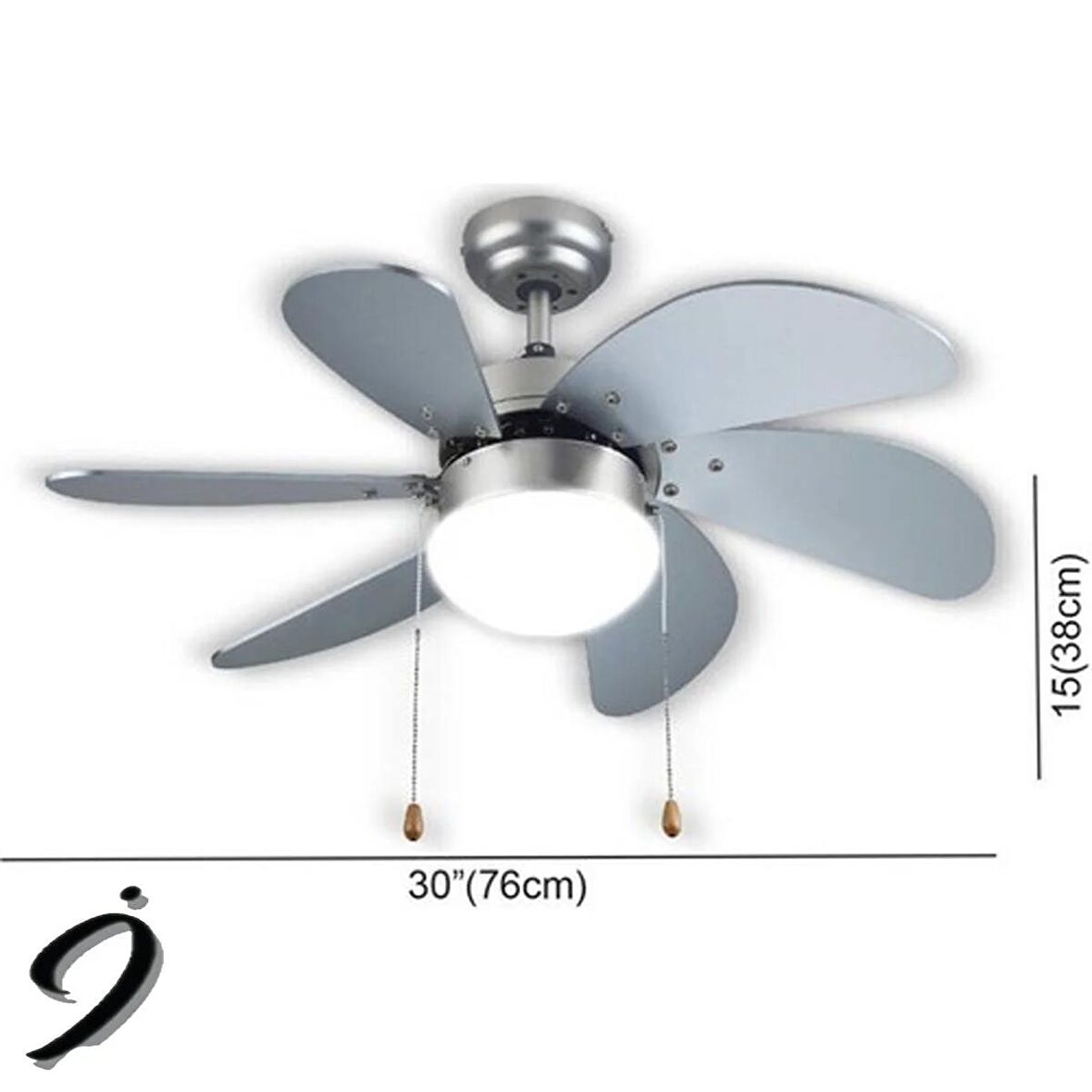 Rubenis RBT306 SLV Gümüş Aydınlatmalı Tavan Vantilatörü