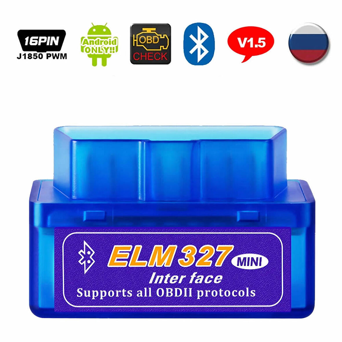 ELM327 Mini Bluetooth OBD2 v2.1 Araba Beyin Ayar Arıza Tespit Cİhazı Test Tamir Aracı Android Windo