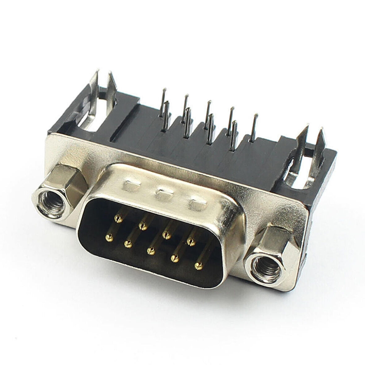 DB9 90 Derece Erkek Bağlantı Konnektörü DSUB 9 Pin Pcb Montaj Tip RS232 Rs485 Data Bağlantı Soketi