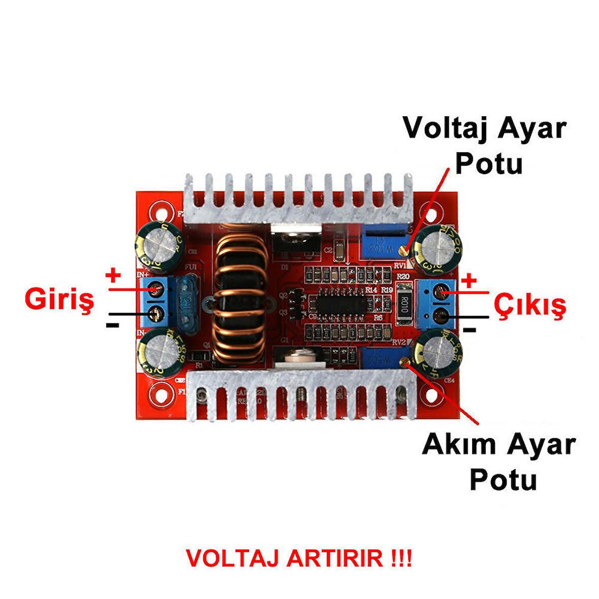400W Akım Kontrollü Boost Voltaj Yükseltici Modül  Led Sürücü DC DC Çevirici 60V 15A Regülatör 400 Watt Güç Kaynağı Step Up