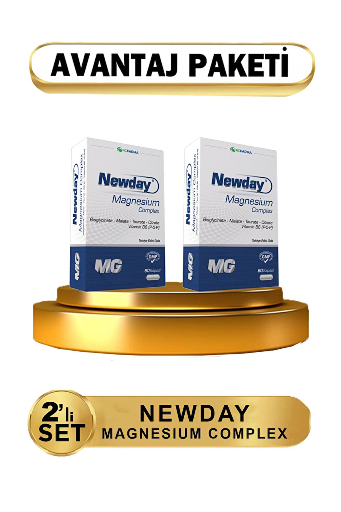 Newday Magnezyum Complex Vitamin B6, 60 Kapsül 2 Adet