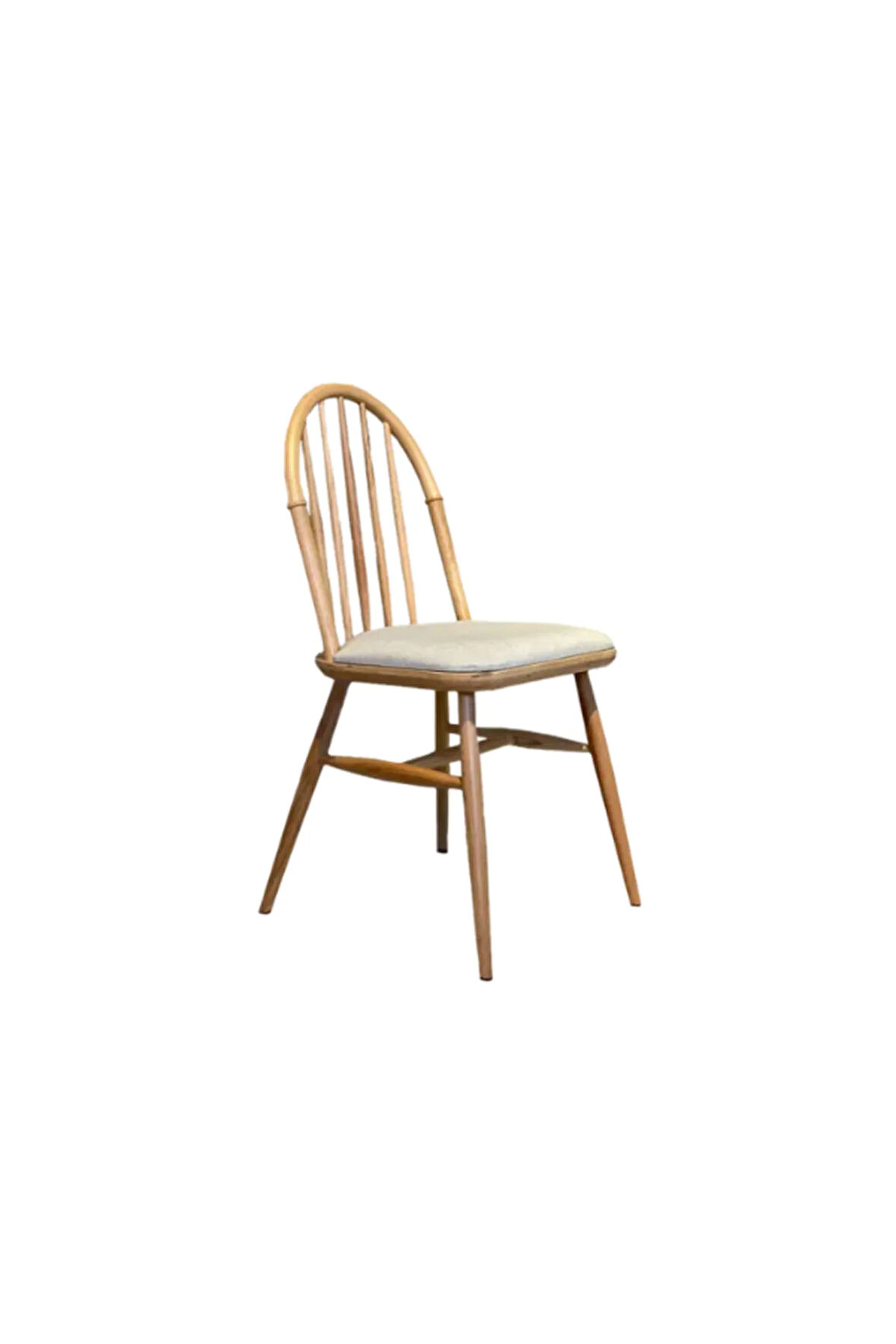 Rustica Döşemeli Classic Natural Ahşap Yemek Sandalyesi