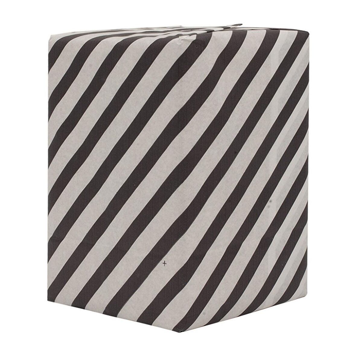Yerli Ambalaj Kağıdı Beyaz Siyah Verev Çizgili 40gr 70x10cm 10'lu Paket