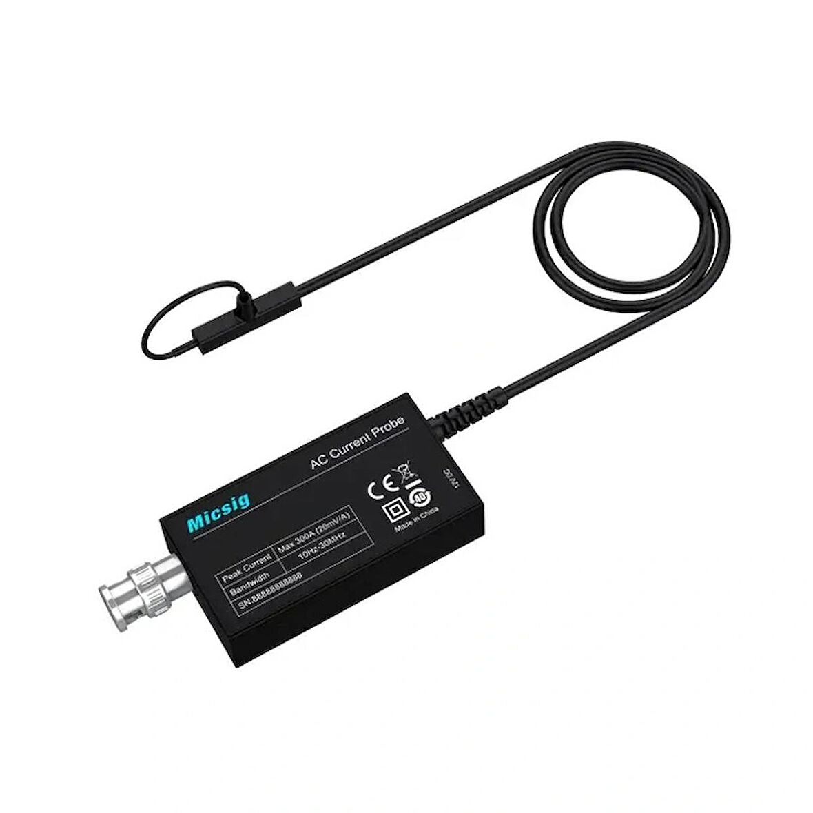MICSIG RCP300XS ROGOWSKI AKIM PROBU 10Hz - 30MHz, 300Apk, 20mV/A（50X） 
