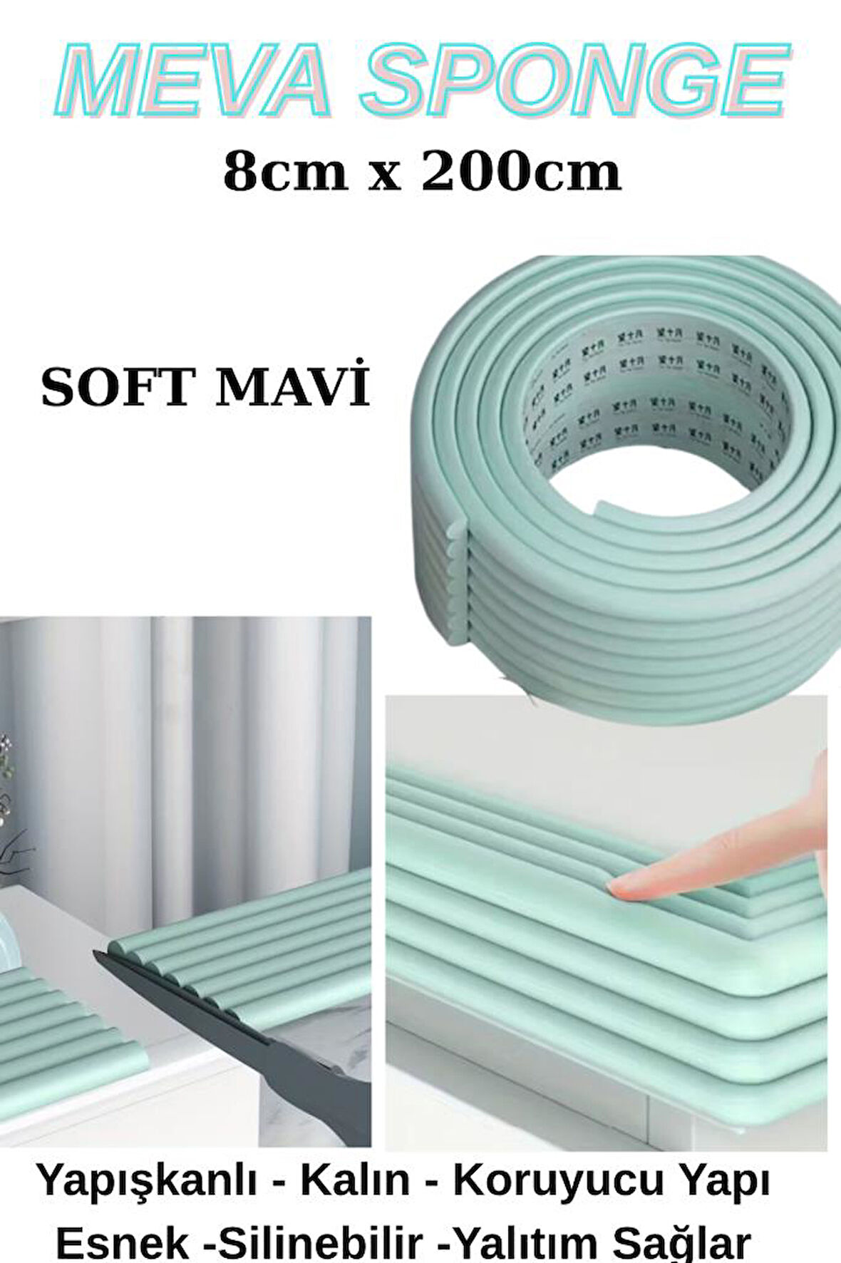 8cmx200cm 1 Adet Yapışkanlı Meva Mavi Lambiri model Çıta Süpürgelik Tablo Tavan Koruyucu Kenar Çıta