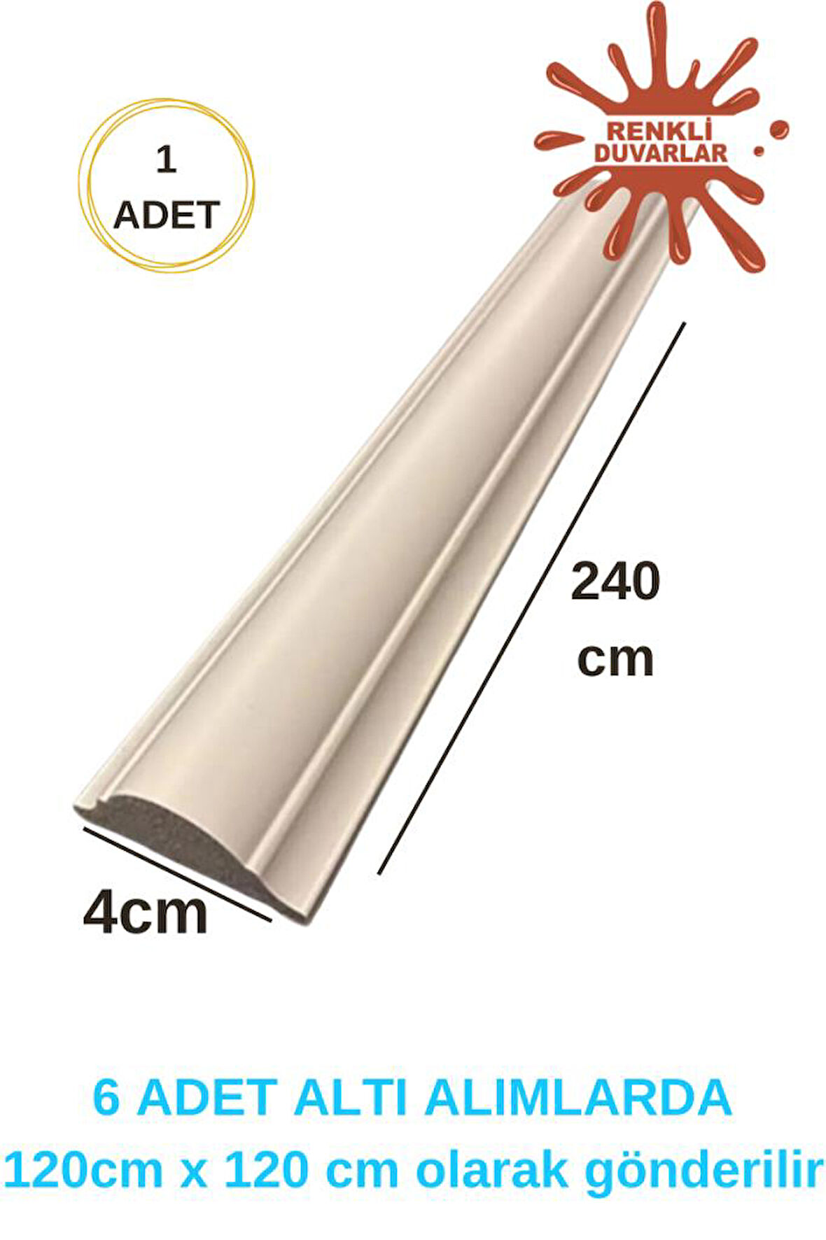 4 x 240 Cm 1 Boy Boyanabilir Dekoratif PVC Duvar Çıtası Duvar Süsleri Koridor Salon Çıta Tasarım