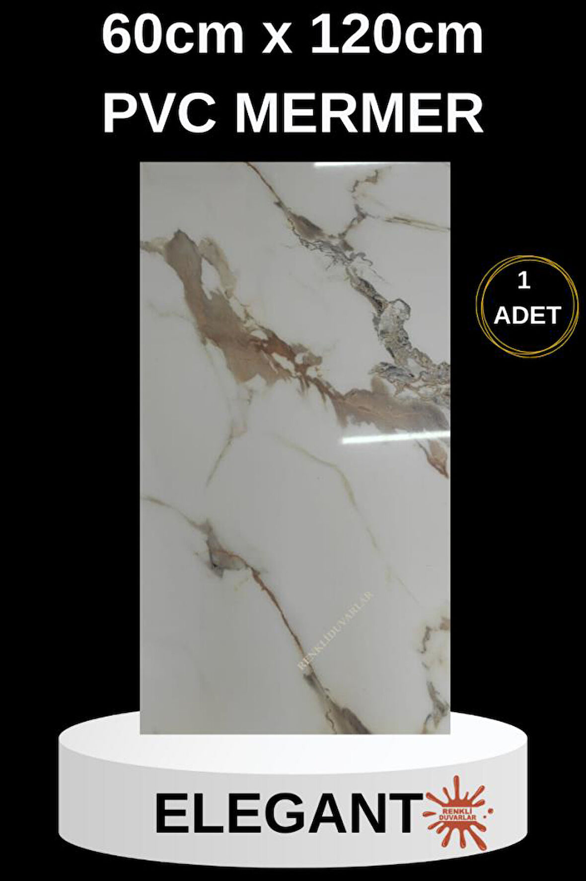 Alternatif Kaplama UV PVC Mermer Panel Elegant1 Adet 60x120cm Ev Ofis Otel Duvar Kaplama Paneli
