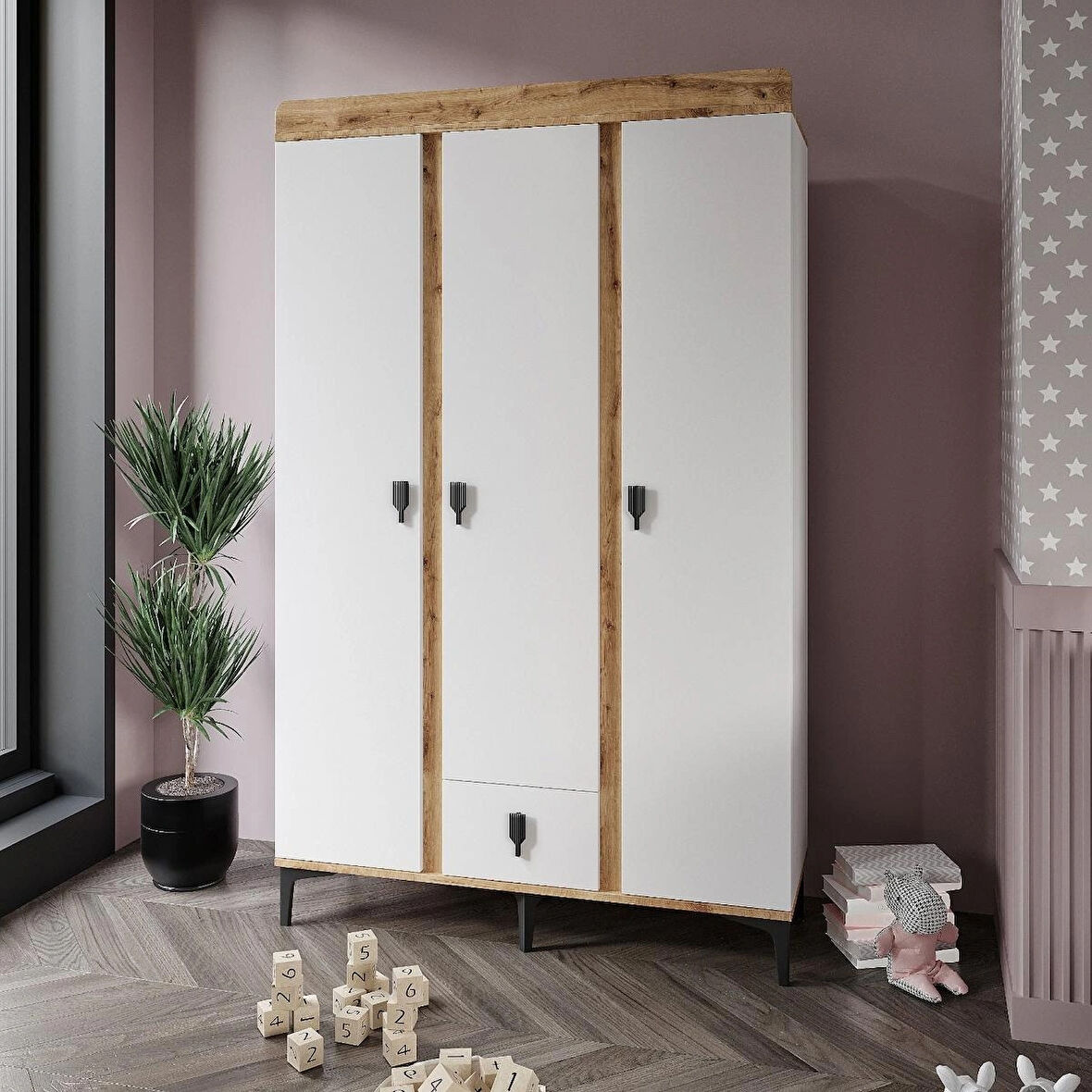 PATİKO ROSE RDLP 131 3 KAPILI DOLAP