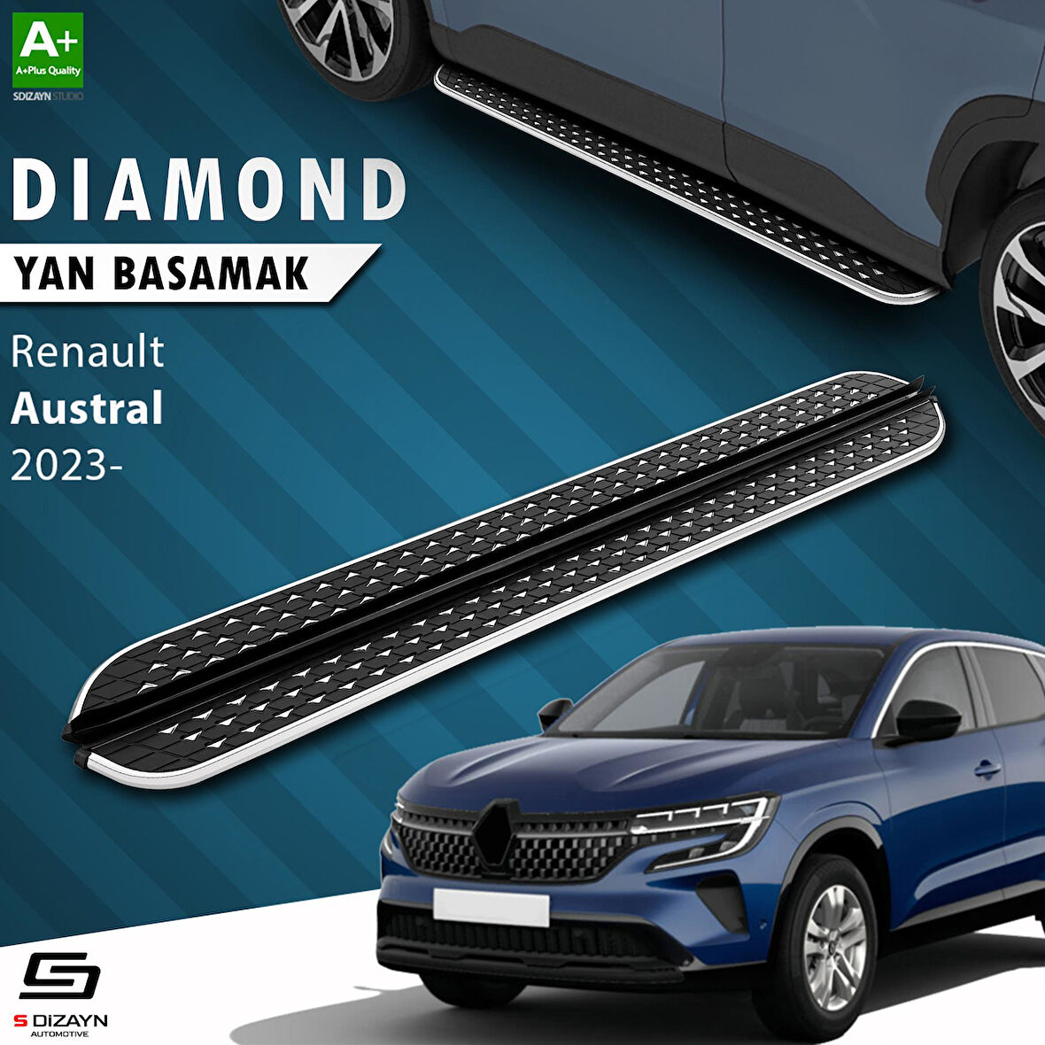 S-Dizayn Renault Austral Diamond Krom Yan Basamak 183 Cm 2023 Üzeri A+ Kalite