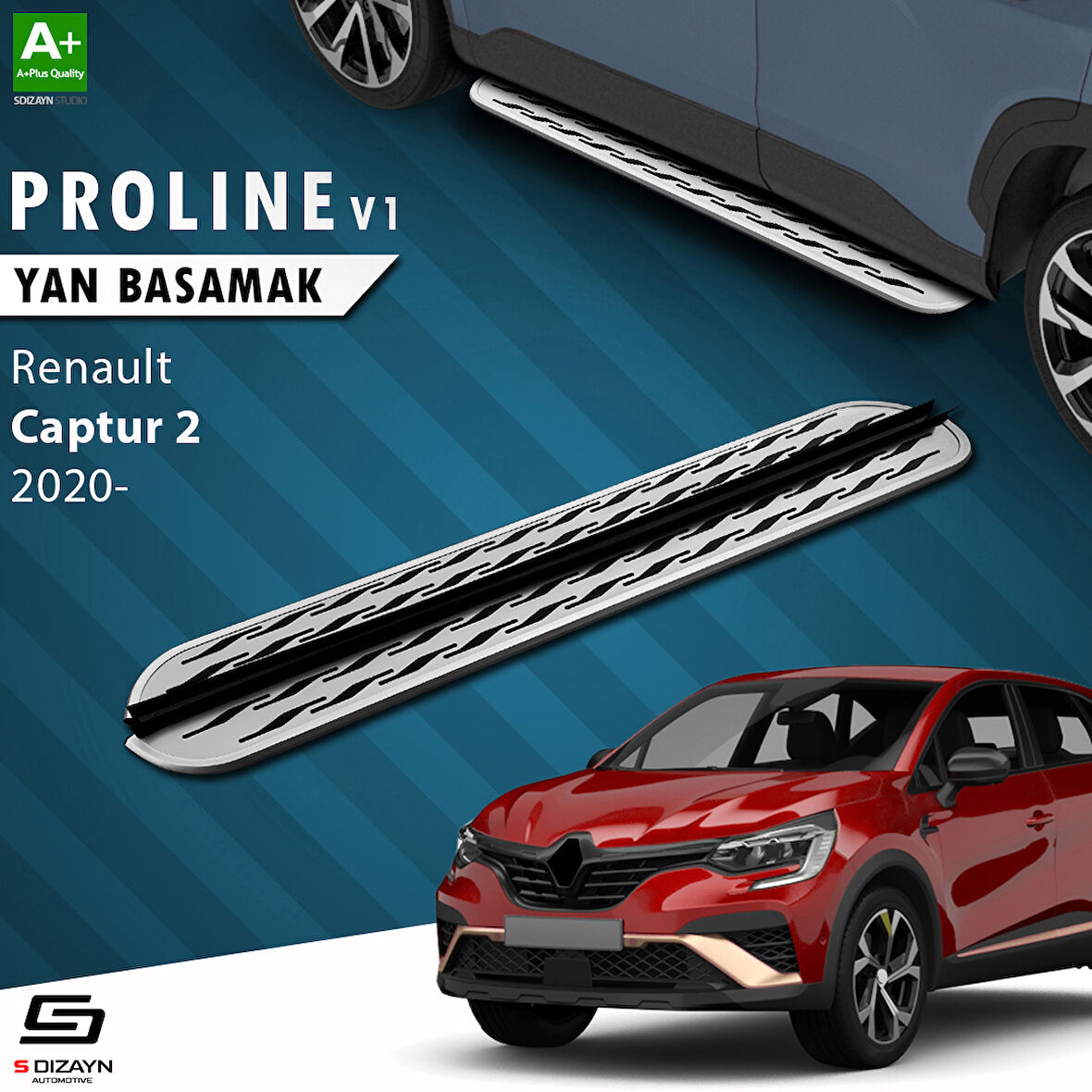 S-Dizayn Renault Captur 2 OEM Still Pro V2 Aluminyum Yan Basamak 183 Cm 2020 Üzeri A+ Kalite