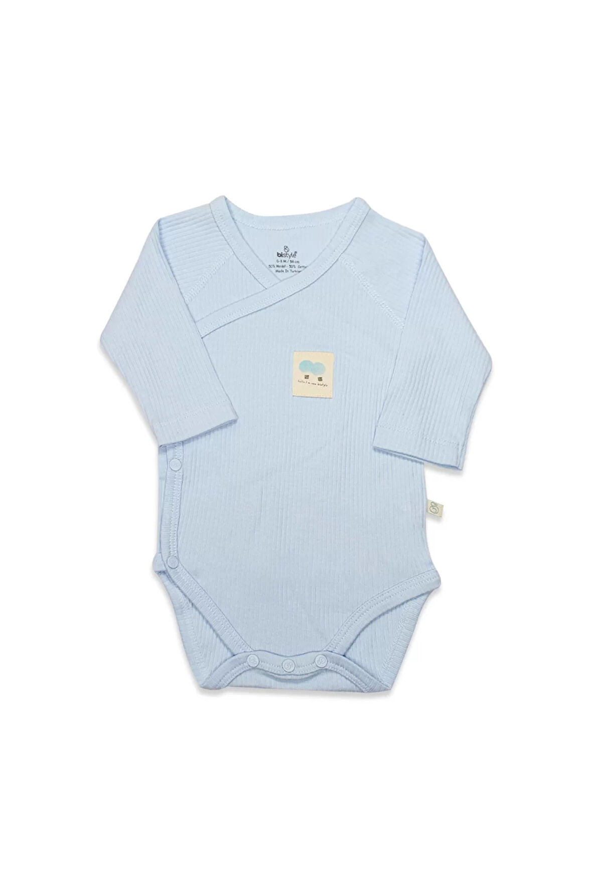 Organic Modal Flying Balloons Kruvaze Uzun Kol Body Bs17121 Mavi