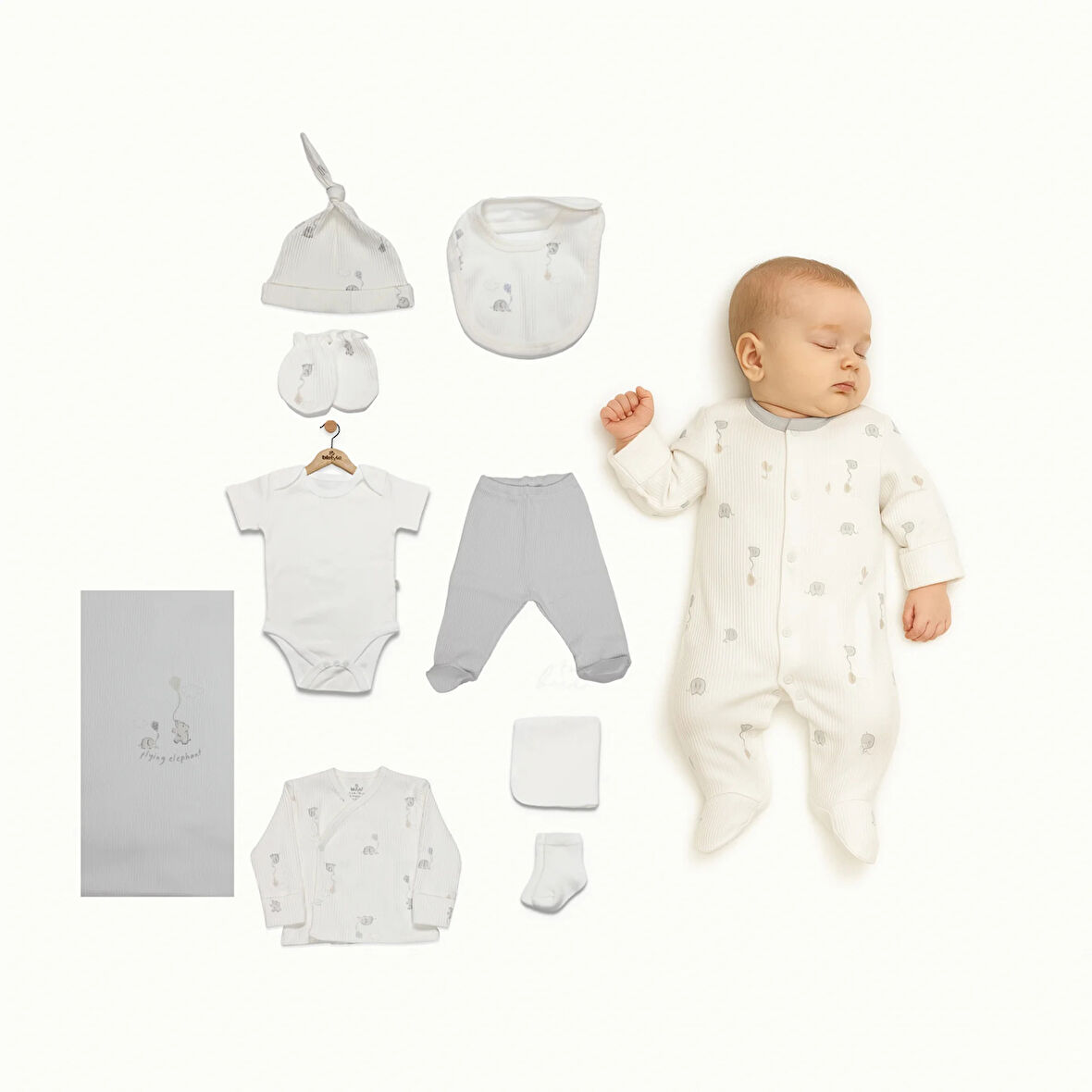 Bistyle Flying Elephant 10'lu Hastane Çıkışı 11111 Ekru Gri