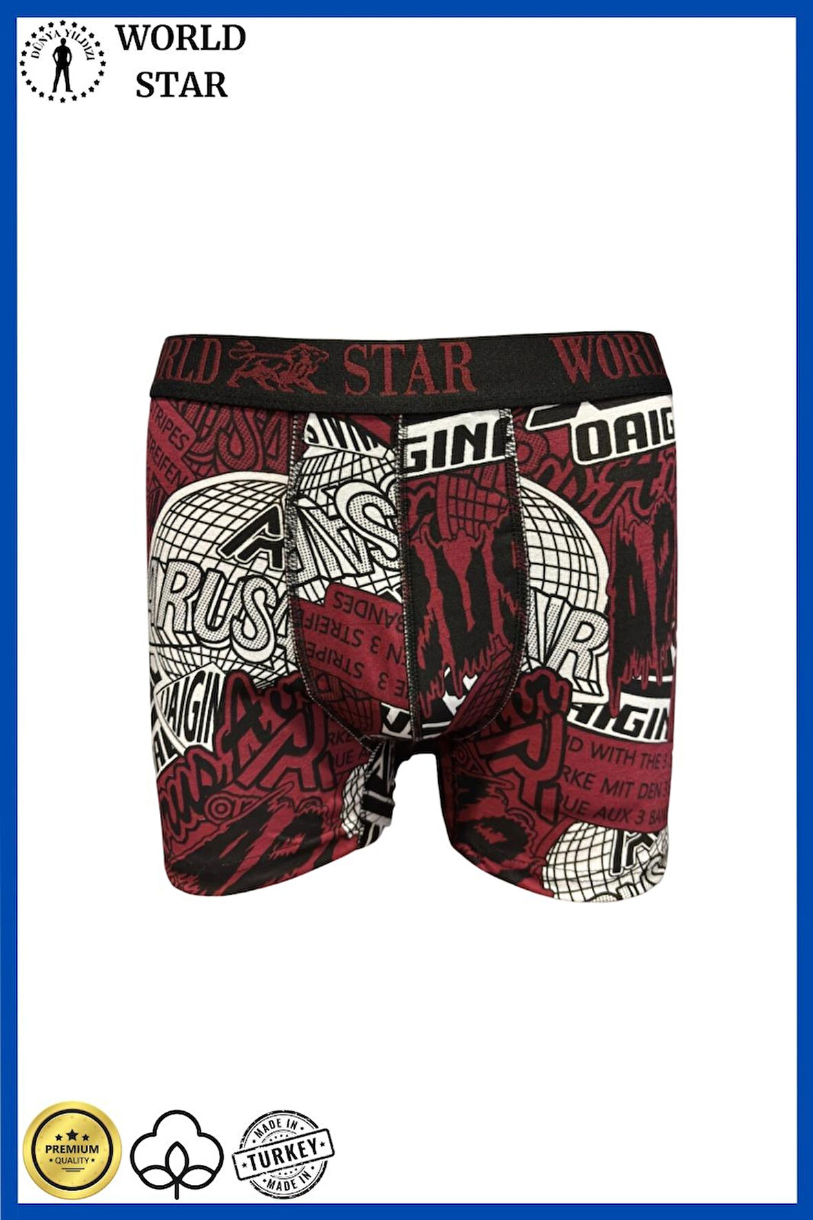 Likralı Pamuklu Renkli Erkek Boxer