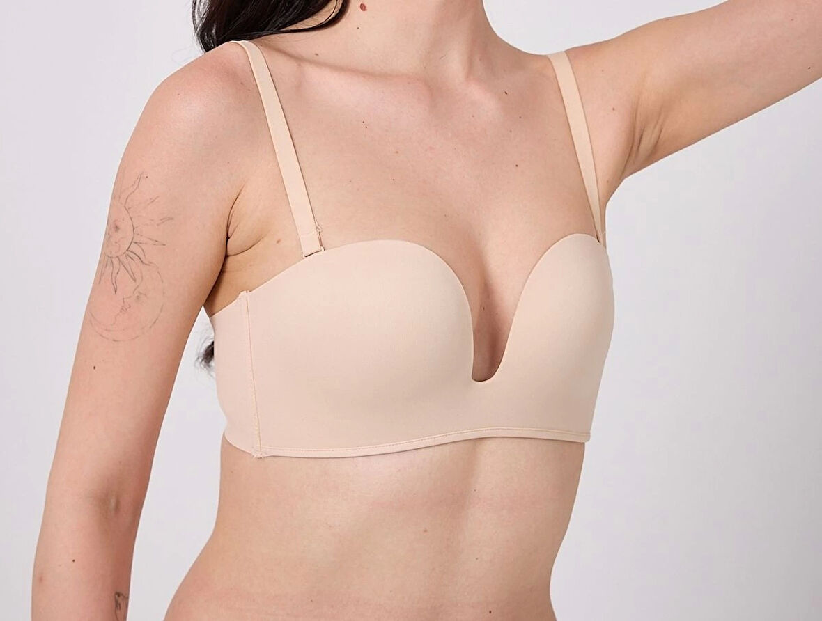 Freshness Msf05 Destekli V Dekolte Lazer Kesim Sütyen