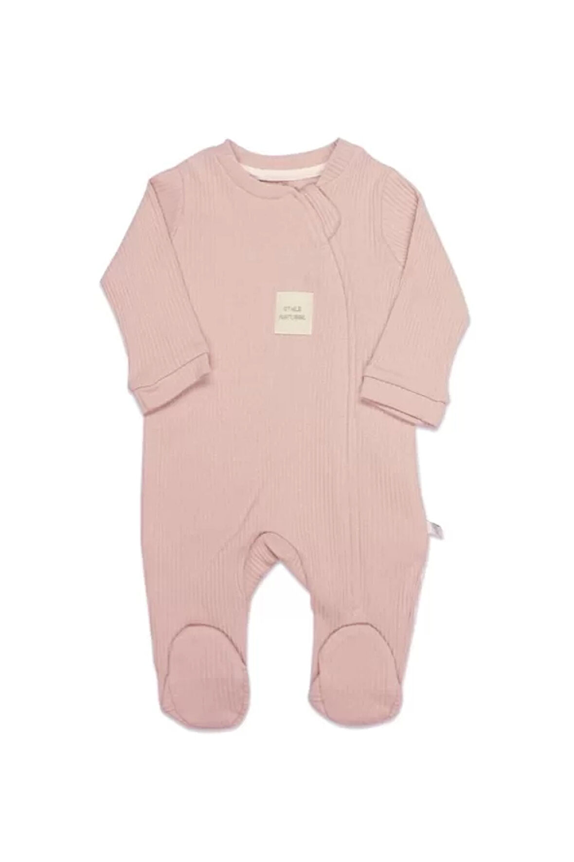 Bistyle Style Natural Fermuarlı Bebe Tulum 15115 Pembe