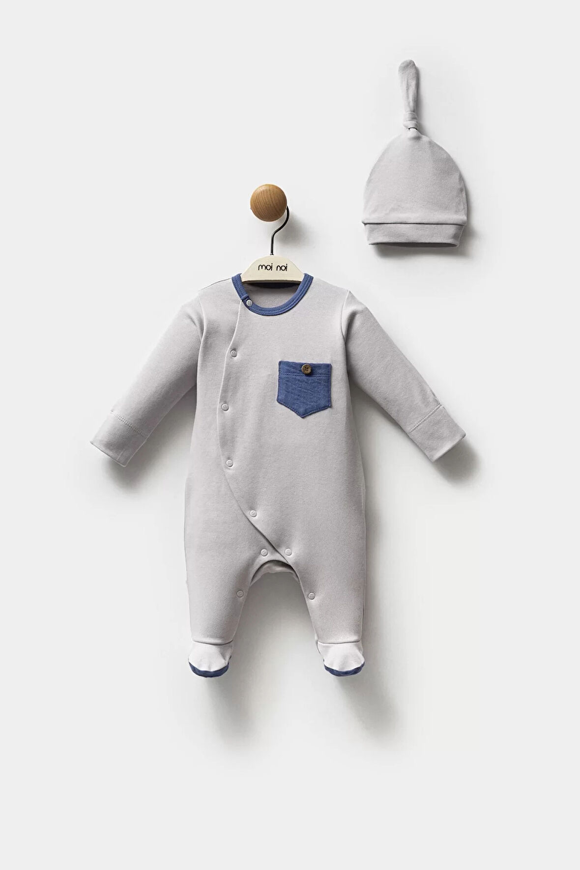 Moi Noi Şapkalı Tulum Mnb1250 Gri