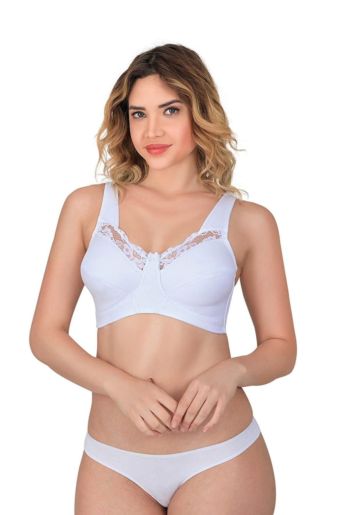 Beyaz Mı Emay 181 C Dantelli Toparlayıcı Cotton Sütyen