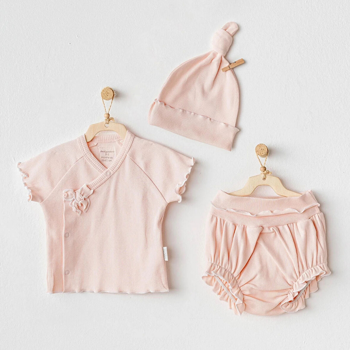 3'lü Basic Bebe Takım Salmon