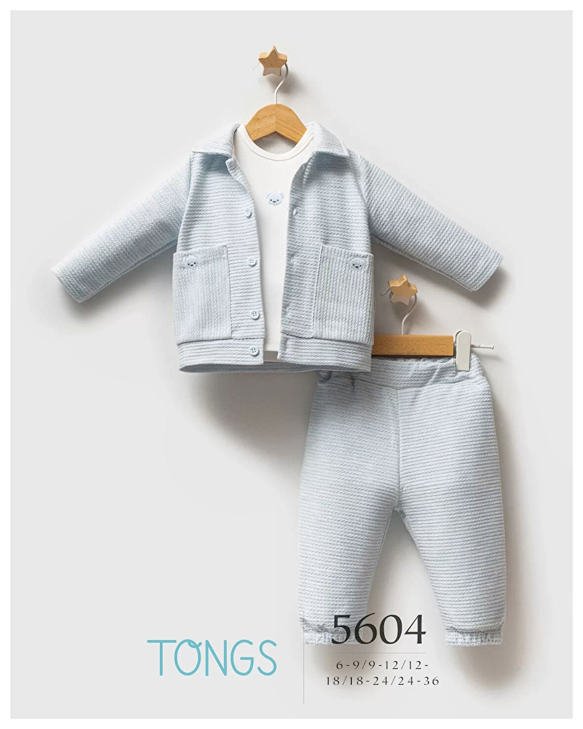 Tongs Baby Classic Bear 3'lü Takım 5604 Mavi