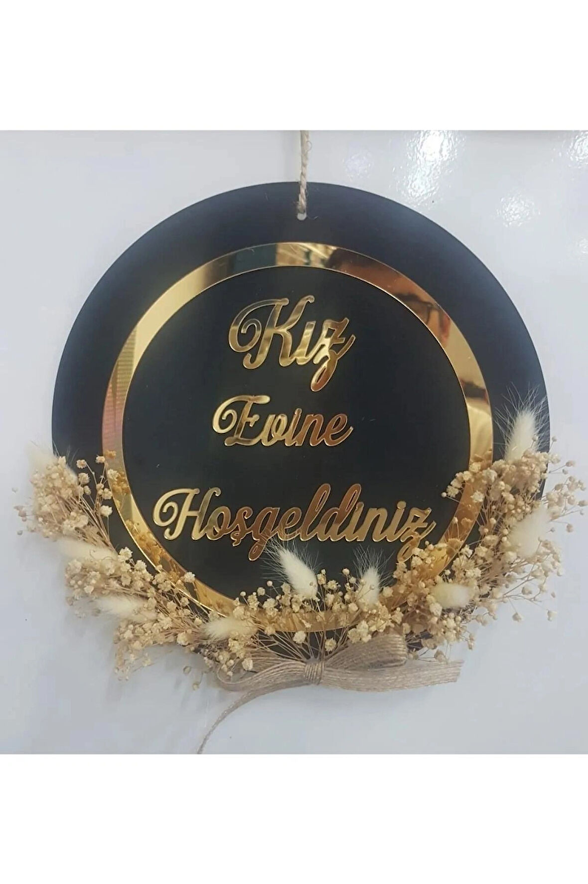 Kız Evine Hoşgeldiniz Kapı Süsü Kapı Aksesuarı 24 Cm Çap